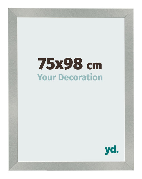 Cadre Photo 75x98cm Aluminium Brossé MDF Bologna De Face Mesure | Yourdecoration.fr