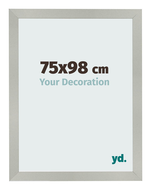 Cadre Photo 75x98cm Argent Mat MDF Bologna De Face Mesure | Yourdecoration.fr