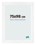 Cadre Photo 75x98cm Blanc Vintage MDF Pisa De Face Mesure | Yourdecoration.fr