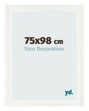 Cadre Photo 75x98cm Blanc Vintage MDF Pisa De Face Mesure | Yourdecoration.fr