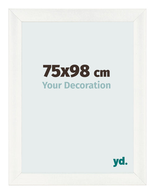 Cadre Photo 75x98cm Blanc Vintage MDF Pisa De Face Mesure | Yourdecoration.fr
