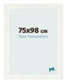 Cadre Photo 75x98cm Blanc Vintage MDF Pisa De Face Mesure | Yourdecoration.fr