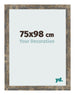 Cadre Photo 75x98cm Bleu Or Mélangé MDF Bologna De Face Mesure | Yourdecoration.fr
