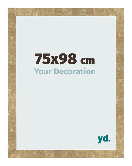 Cadre Photo 75x98cm Or Antique MDF Bologna De Face Mesure | Yourdecoration.fr