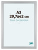 Como MDF Cadre Photo 29 7x42cm A3 Argent Mat De Face Mesure | Yourdecoration.fr