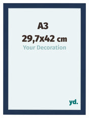 Como MDF Cadre Photo 29 7x42cm A3 Bleu Fonce Patine De Face Mesure | Yourdecoration.fr
