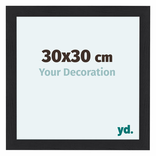 Como MDF Cadre Photo 30x30cm Noir Grain De Bois De Face Mesure | Yourdecoration.fr