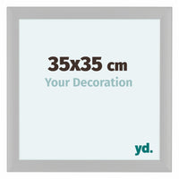 Como MDF Cadre Photo 35x35cm Blanc Grain de Bois De Face Mesure | Yourdecoration.fr