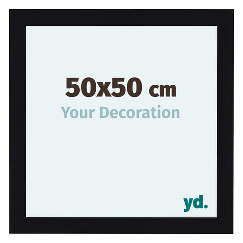 Como MDF Cadre Photo 50x50cm Noir Brillant De Face Mesure | Yourdecoration.fr