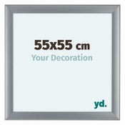 Como MDF Cadre Photo 55x55cm Argent Mat De Face Mesure | Yourdecoration.fr