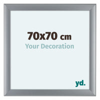 Como MDF Cadre Photo 70x70cm Argent Mat De Face Mesure | Yourdecoration.fr