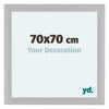 Como MDF Cadre Photo 70x70cm Blanc Grain de Bois De Face Mesure | Yourdecoration.fr