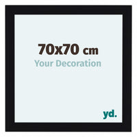 Como MDF Cadre Photo 70x70cm Noir Brillant De Face Mesure | Yourdecoration.fr