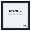 Como MDF Cadre Photo 70x70cm Noir Grain De Bois De Face Mesure | Yourdecoration.fr