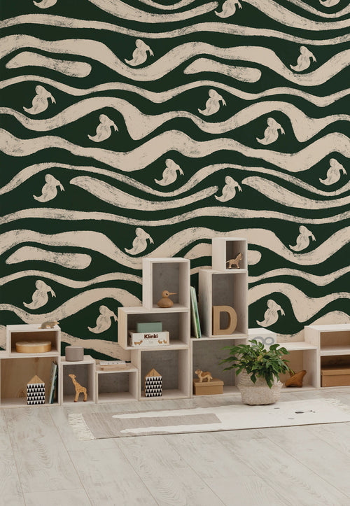 Disney Donald Duck Green Waves Interieur Papier Peint DX4 201 | Yourdecoration.fr