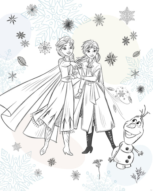Disney Frozen Sketch Sisters Papier Peint DX4 223 | Yourdecoration.fr