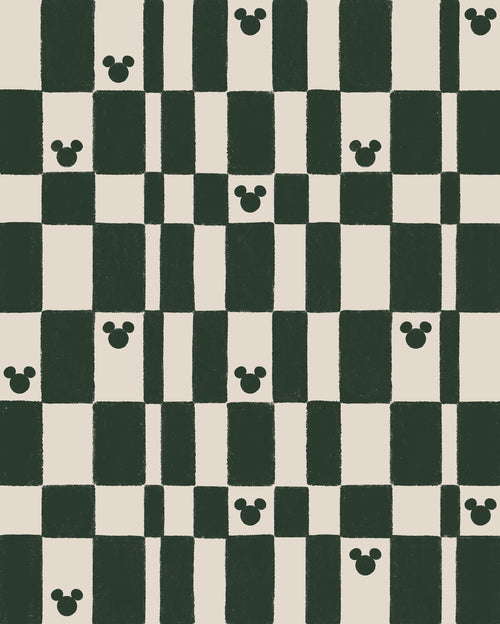 Disney Mickey Mouse Green Chess Papier Peint DX4 187 | Yourdecoration.fr