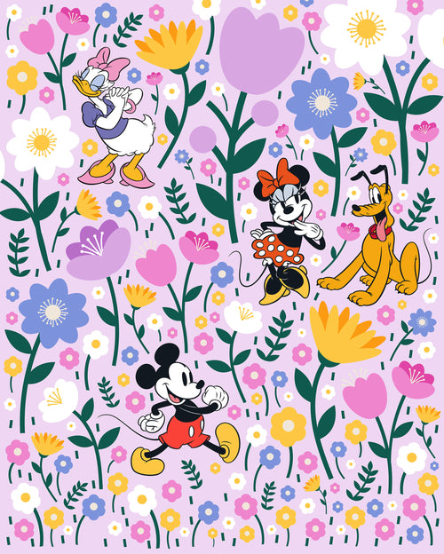 Disney Mickey Mouse and Minnie Mouse Botanical Spring Papier Peint DX4 175 | Yourdecoration.fr