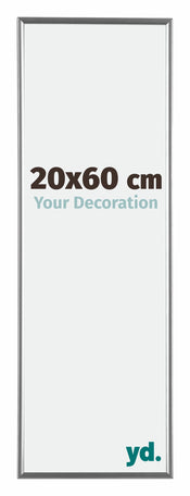 Evry Plastique Cadre Photo 20x60cm Argent De Face Mesure | Yourdecoration.fr