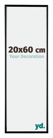 Evry Plastique Cadre Photo 20x60cm Noir Tres Brillant De Face Mesure | Yourdecoration.fr