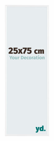Evry Plastique Cadre Photo 25x75cm Blanc Brillant De Face Mesure | Yourdecoration.fr
