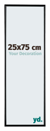 Evry Plastique Cadre Photo 25x75cm Noir Brillant De Face Mesure | Yourdecoration.fr