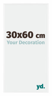 Evry Plastique Cadre Photo 30x60cm Blanc Brillant De Face Mesure | Yourdecoration.fr
