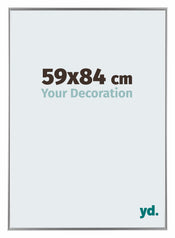 Evry Plastique Cadre Photo 59x84cm Argent De Face Mesure | Yourdecoration.fr