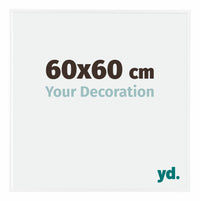 Evry Plastique Cadre Photo 60x60cm Blanc Brillant De Face Mesure | Yourdecoration.fr