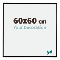 Evry Plastique Cadre Photo 60x60cm Noir Tres Brillant De Face Mesure | Yourdecoration.fr