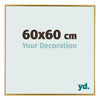 Evry Plastique Cadre Photo 60x60cm Or De Face Mesure | Yourdecoration.fr