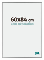 Evry Plastique Cadre Photo 60x84cm Argent De Face Mesure | Yourdecoration.fr