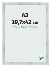Cadre Photo A3 - 29,7x42 cm - Aluminium Brossé - MDF - Pisa