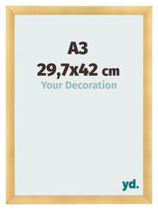 Cadre Photo A3 - 29,7x42 cm - Or Mat - MDF - Pisa