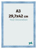 Cadre Photo A3 - 29,7x42 cm - Bleu Brillant Patiné - MDF - Pisa