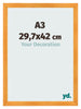 Cadre Photo A3 - 29,7x42 cm - Orange - MDF - Pisa