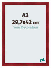 Cadre Photo A3 - 29,7x42 cm - Vin Rouge Patiné - MDF - Pisa