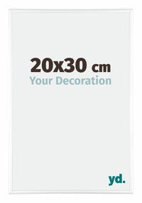Kent Aluminium Cadre Photo 20x30cm Blanc Brillant De Face Mesure | Yourdecoration.fr