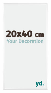 Kent Aluminium Cadre Photo 20x40cm Blanc Brillant De Face Mesure | Yourdecoration.fr