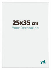 Kent Aluminium Cadre Photo 25x35cm Blanc Brillant De Face Mesure | Yourdecoration.fr