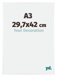 Kent Aluminium Cadre Photo 29 7x42cm A3 Blanc Brillant De Face Mesure | Yourdecoration.fr