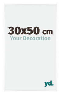 Kent Aluminium Cadre Photo 30x50cm Blanc Brillant De Face Mesure | Yourdecoration.fr