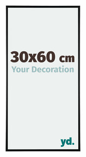 Kent Aluminium Cadre Photo 30x60cm Noir Mat De Face Mesure | Yourdecoration.fr