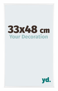 Kent Aluminium Cadre Photo 33x48cm Blanc Brillant De Face Mesure | Yourdecoration.fr