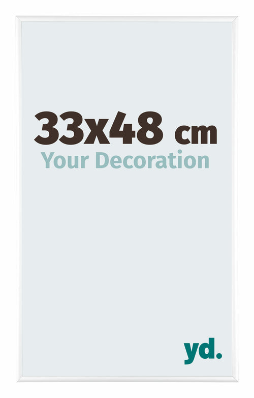 Kent Aluminium Cadre Photo 33x48cm Blanc Brillant De Face Mesure | Yourdecoration.fr