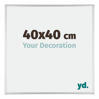 Kent Aluminium Cadre Photo 40x40cm Argent Brillant De Face Mesure | Yourdecoration.fr