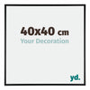 Kent Aluminium Cadre Photo 40x40cm Noir Brillant De Face Mesure | Yourdecoration.fr