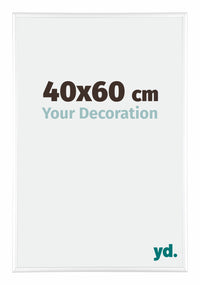 Kent Aluminium Cadre Photo 40x60cm Blanc Brillant De Face Mesure | Yourdecoration.fr