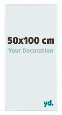 Kent Aluminium Cadre Photo 50x100cm Blanc Brillant De Face Mesure | Yourdecoration.fr