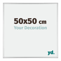 Kent Aluminium Cadre Photo 50x50cm Argent Brillant De Face Mesure | Yourdecoration.fr